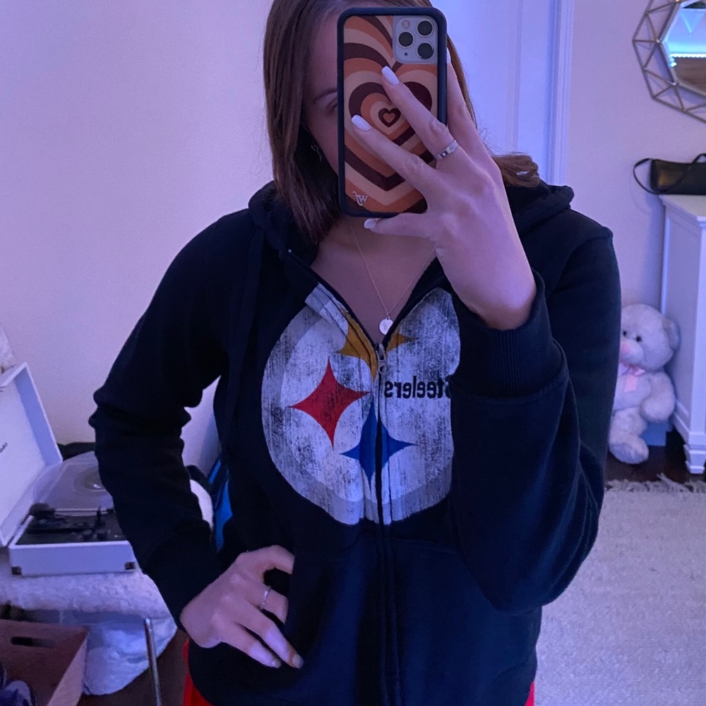 steelers zip up hoodie